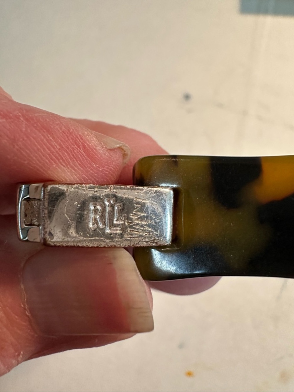 Lauren Ralph Lauren Tortoiseshell and Silver Link Bracelet - Picture 4 of 4